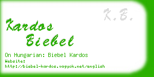 kardos biebel business card